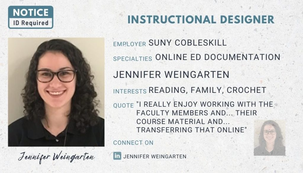 Instructional Designer Mock License for Jennifer Weingarten